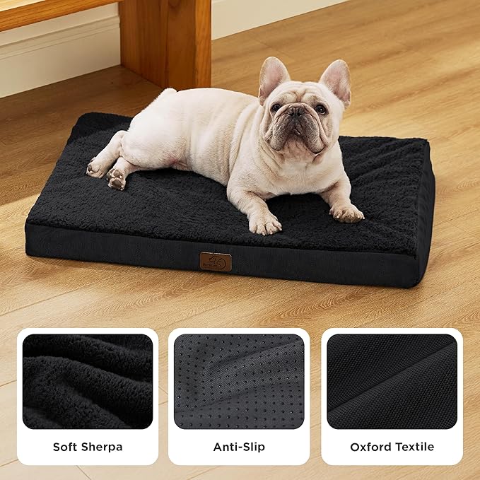 Bedsure Dog Bed Medium Size Dog - Orthopedic Waterproof Puppy Beds with Removable Washable Cover, Egg Crate Foam Pet Mat, Suitable for Pet Up to 35 lbs-PawvioPets