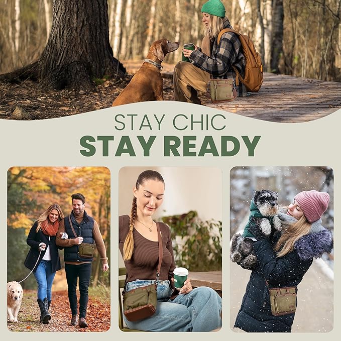 BEAU&FUR Dog Treat Pouch with Clicker for Training - Hands-Free Dog Treat Bag with Magnetic Closure, Built-in Poop Bag Holder Pocket-PawvioPets