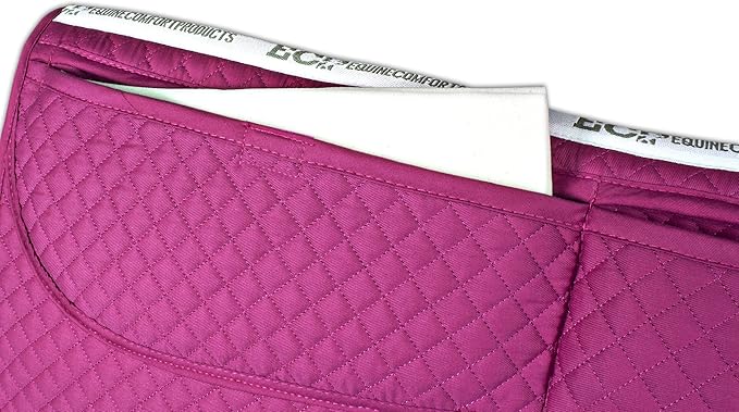 ECP Equine Comfort Products Thermoregulating Western Saddle Pad, Machine Washable Contoured Fit, Water Absorbing, Therapeutic, Shock Absorbing with Adjustable Memory Foam Shims-PawvioPets