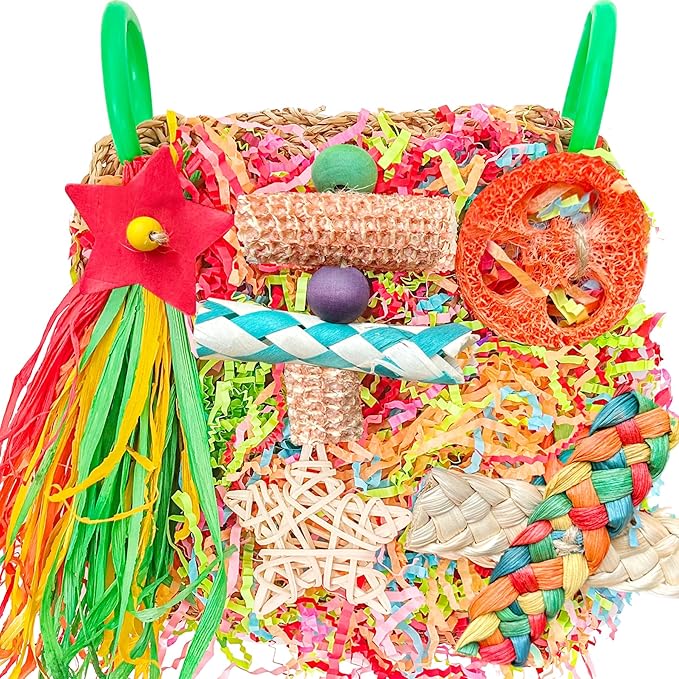 Bird Toys For Cockatiels, Tyotrbs Bird Toys For Conures Parakeet Toy BirdsToy For Parrots Birds Foraging Toy ParrotToys BirdCage Accessories Lovebird Cage Accessories for Small Birds-PawvioPets