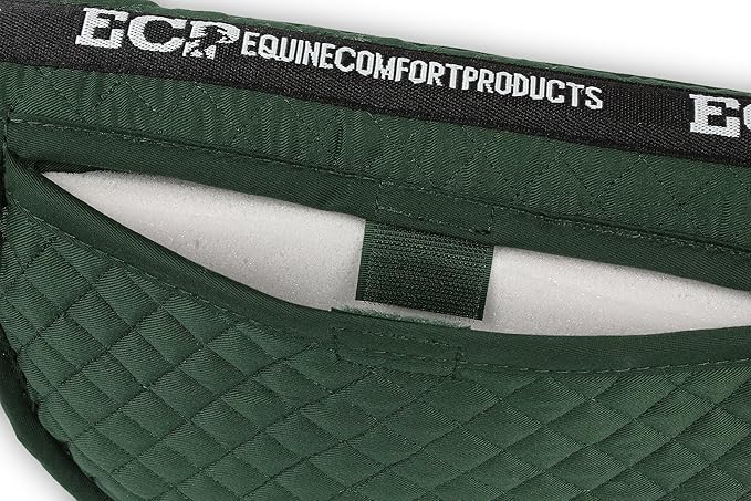 ECP Equine Comfort Products Adjustable Shock Absorbing Memory Foam Half Saddle Pad, Injury Prevention & Pressure Relief, Customizable Fit, Breathable for All Riding Styles-PawvioPets