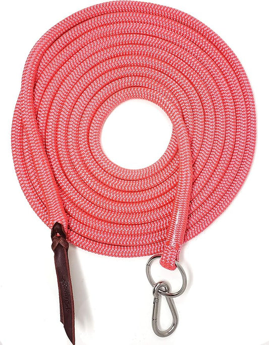 22' Long Line with SS O Ring and Carabiner (Pink)-PawvioPets