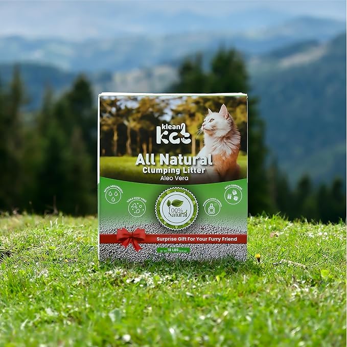 All Natural Clumping Cat Litter – Multiple Scents – Low Dust, Odor Control – (Aloe Vera) 18 lb - Surprise Toy Inside-PawvioPets