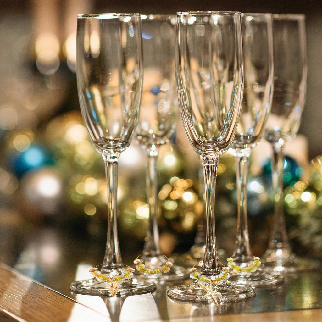 50 Sets Wine Glass Charms, Wine Charms for Stem Glasses, DIY Reusable Drink Markers for Weddings & Bachelorette with Alphabet Beads