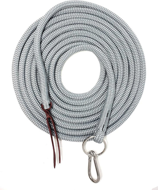 22' Long Line with SS O Ring and Carabiner (Grey)-PawvioPets