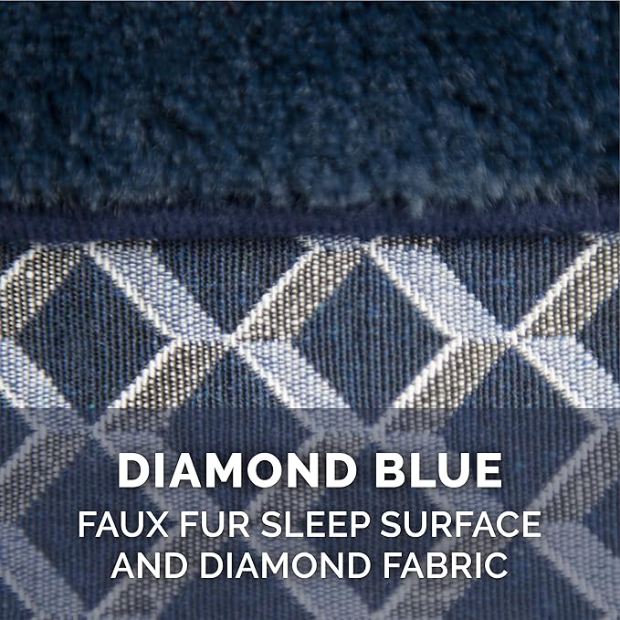 Furhaven Memory Foam Dog Bed for Medium/Small Dogs w/ Removable Bolsters & Washable Cover, For Dogs Up to 35 lbs - Plush & Woven Decor Comfy Couch Sofa - Diamond Blue, Medium-PawvioPets