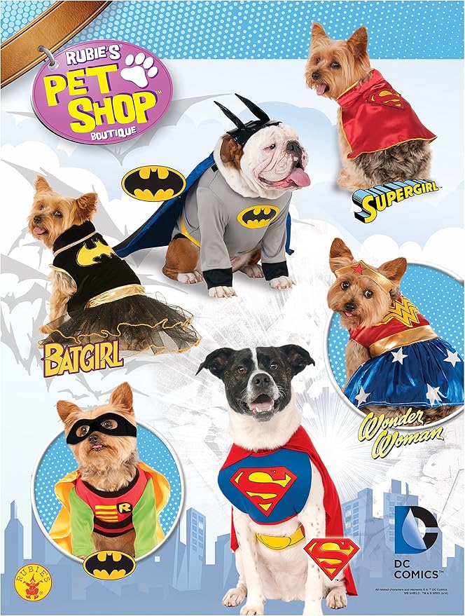 DC Comics: Wonder Woman Pet Costume for For Dogs or Cats by Rubies, Medium-PawvioPets