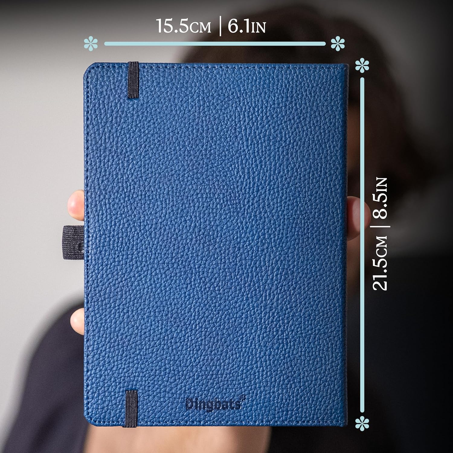 Dingbats Wildlife Dotted Journal A5 - Vegan Leather Hard Cover, Ideal for Work, Travel - Pocket, Elastic Closure, Bookmark