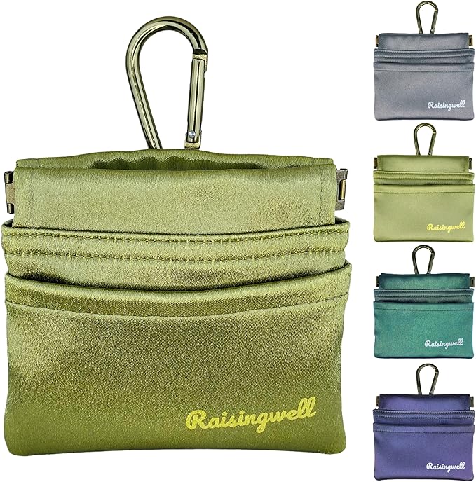 Dog Treat Pouch, Pocket Sized Pet Training Pouch, Hand Free Bronze Dog Walking Bag with Carabiner, Self-Closing Pet Feed Snack Reward, for Puppy Travel or Outdoor Use, NanoPTC-PawvioPets