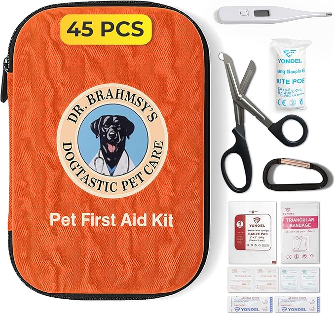 Dr Brahmsy’s Pet First Aid Kit – Emergency Kit for Dogs, Perfect for Travel, Camping & Hiking Essentials-PawvioPets
