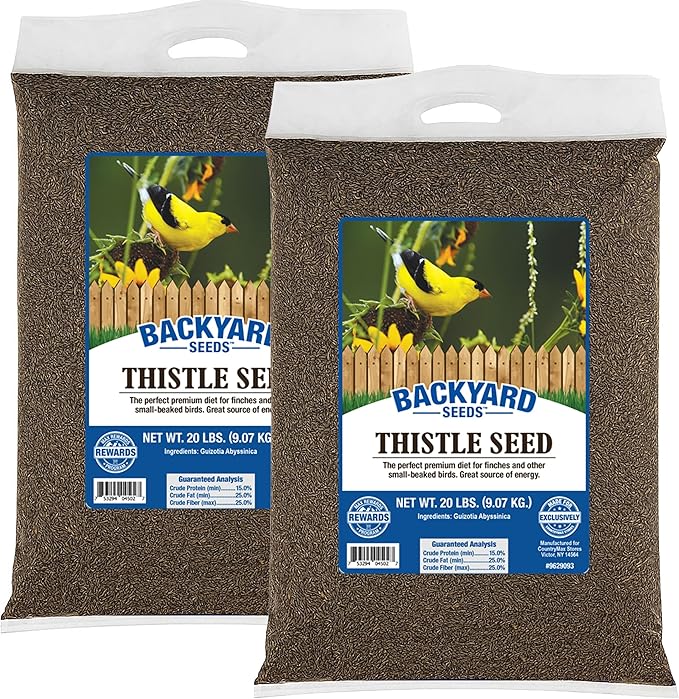 CountryMax Thistle Wild Bird Seed 40 lb – Premium Quality, 100% Clean, No Debris – Attracts Finches & Small Songbirds-PawvioPets