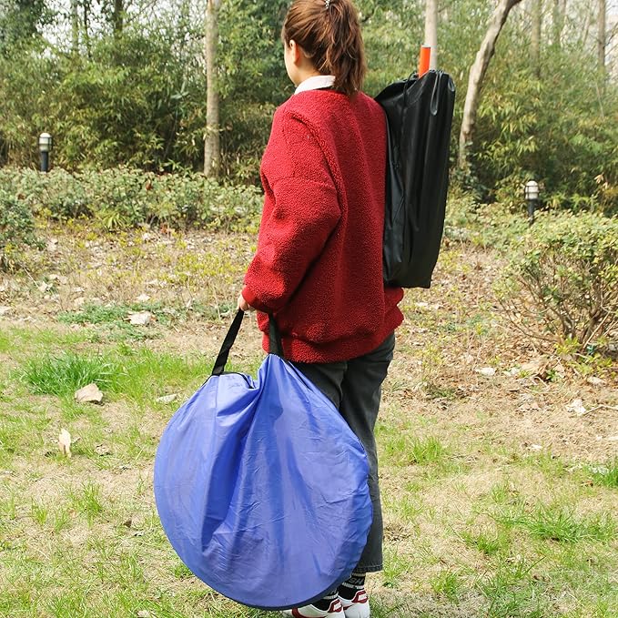 Dog Agility Training Equipment, Obstacle Agility Training Starter Kit for Doggie, Including Tunnel, 13 Weave Poles, Adjustable Hurdle, Jump Ring, Pause Box and Carrying Bag(Blue)-PawvioPets