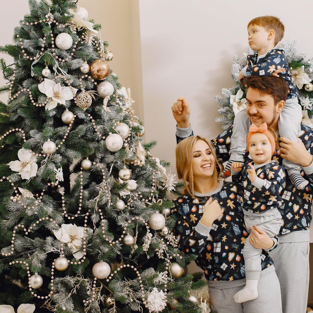 100 Feet Christmas Tree Decor, Rose Gold Christmas Tree Garland, Artificial Beads Strands Chain Xmas Tree Decorations for Xmas DIY Fireplace Curtains Home Party Decor