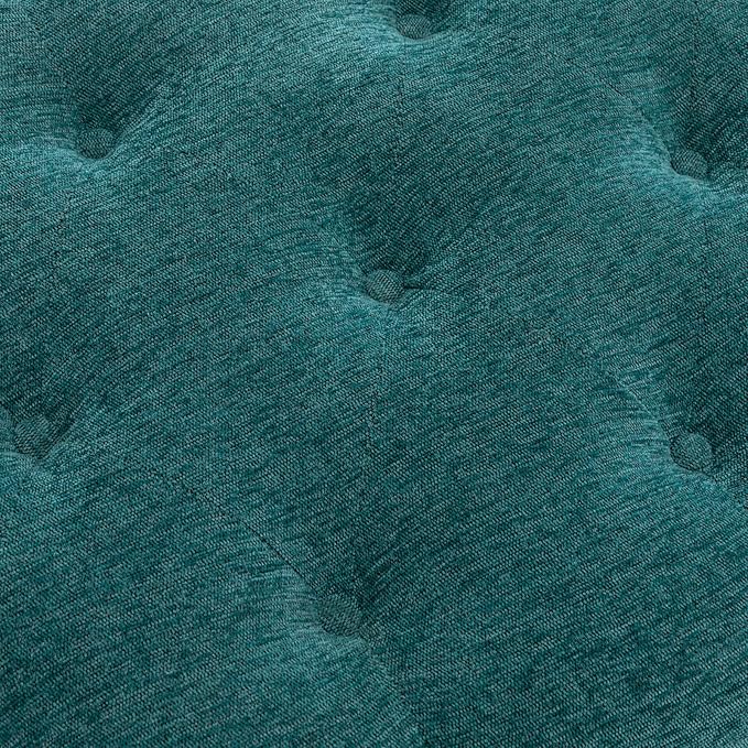 58’’ Storage Bench for Bedroom, Upholstered Button-Tufted Ottoman with Solid Wood Legs, Queen Size End of Bed Shoe Cabinet, Window Seat Foot Rest Stool for Entryway, Living Room (Teal)-PawvioPets