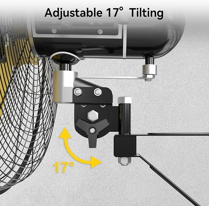 8800 CFM 24" Outdoor Commercial Wall Fan Oscillating, IP44 Waterproof Wall Mount Fan, Heavy Duty, 3 Speed, Adjustable Tilt for Factory, Warehouse, Garage, ETL Listed-PawvioPets