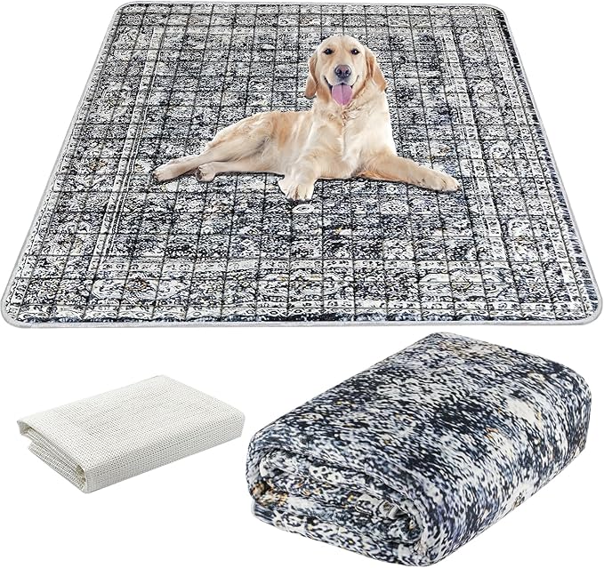 Extra Large Washable Pee Pads for Dogs (72"x72"), Upgrade Reusable Puppy Pads with Non-Slip Rug Pad, Super Thickening Absorbent Leakproof Dog Traning Pads Whelping Pad for Dogs, Doggie-PawvioPets