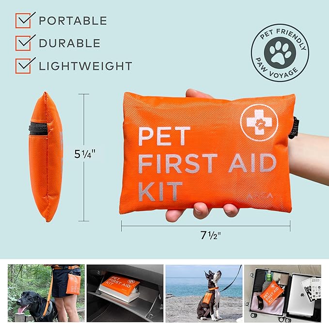 Dog First Aid Kit - Pet Emergency Kit - Water Resistant High Visibility Reflective First Aid Pouch Dog Camping Essentials for Hiking, Backpacking, Sports, Hunting-PawvioPets