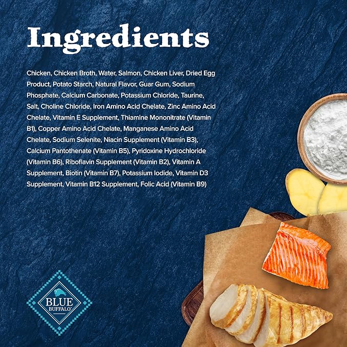 Blue Buffalo Wilderness Wild Delights Meaty Morsels Natural Wet Cat Food, Chicken & Salmon in Tasty Gravy, 3-oz. Cans, 24-Pack-PawvioPets