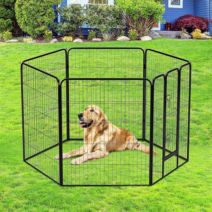 BestPet | Dog Playpen Extender | 40 Inch, 2 Panels | Heavy Duty Metal Pet Exercise Pen | Indoor Outdoor Fence Panels | Rust-Resistant, Removable, Tool-Free Setup | Anti-Skid, Expandable Design-PawvioPets