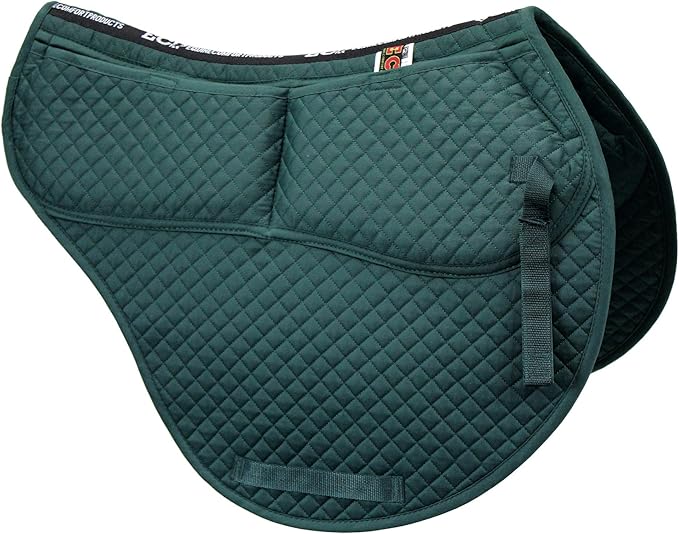 ECP Equine Comfort Products All-Purpose Contoured Correction Saddle Pad with Adjustable Memory Foam Inserts for Custom Support, Non-Slip, Shock Absorbing, 22” Spine, 19.5” Drop-PawvioPets