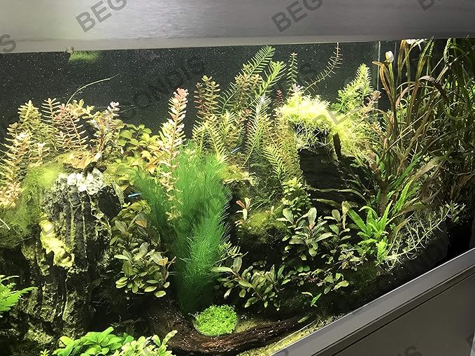 BEGONDIS Aquarium Decorations 3Pcs Fish Tank Artificial Green Water Plants Made of Silk Fabrics Plastic-PawvioPets