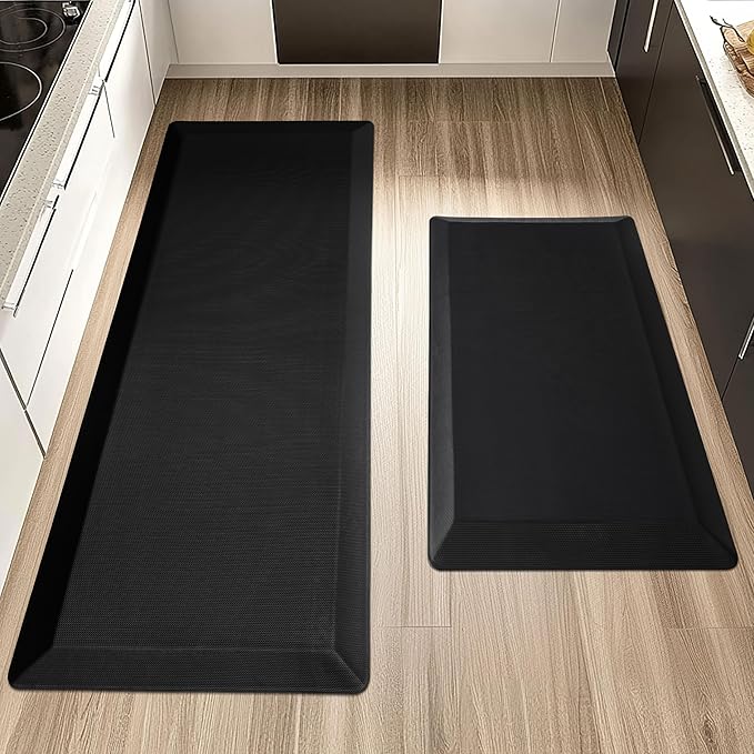 2 PCS Anti Fatigue Kitchen Mats for Floor, 9/10 Extra Thick Cushioned Standing Desk Mat, Comfort Memory Foam Ergonomic Kitchen Rugs and Mats Non-Slip Waterproof for Office, Kitchen, 20"x32"+20"x48"-PawvioPets