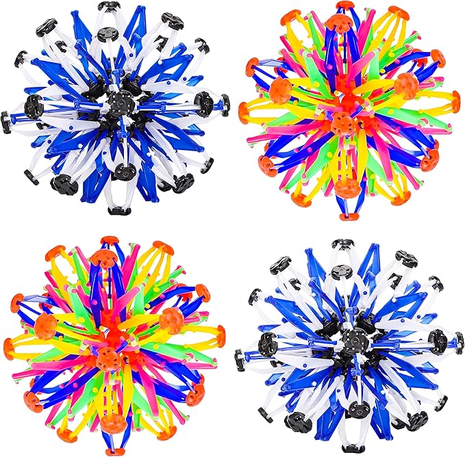 2Pcs Colorful Sphere Expandable Breathing Balls Fidget Toy-Great Anxiety Stress Reliever,Collapsible Expanding Magic Ball Toys for Kids & Adults Mindfulness Meditation Practices , Yoga -ADHD-PawvioPets