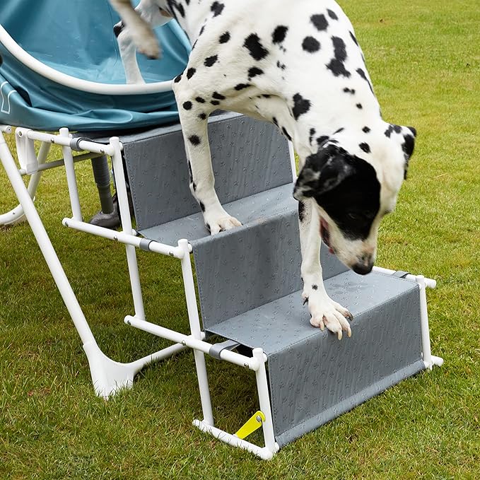 Big Dipper Dog Bath Tub with Stairs, Elevated Portable Foldable Wash Station with Steps for Bathing, Shower and Grooming, Indoor, Outdoor, for Medium to Large Size Dogs-PawvioPets