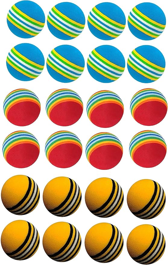 24 Pcs Colorful Soft Foam Rainbow Play Balls for Pet Dog and Cat (42cm) Ethylene Vinyl Acetate-PawvioPets
