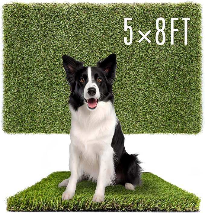 Dog Grass Pads 5 x 8 FT Artificial Grass Pee Pads for Dogs Potty Fake Grass Rug Turf Mat for Dogs Training Indoor Outdoor Garden Lawn Artificial Grass Rug-PawvioPets