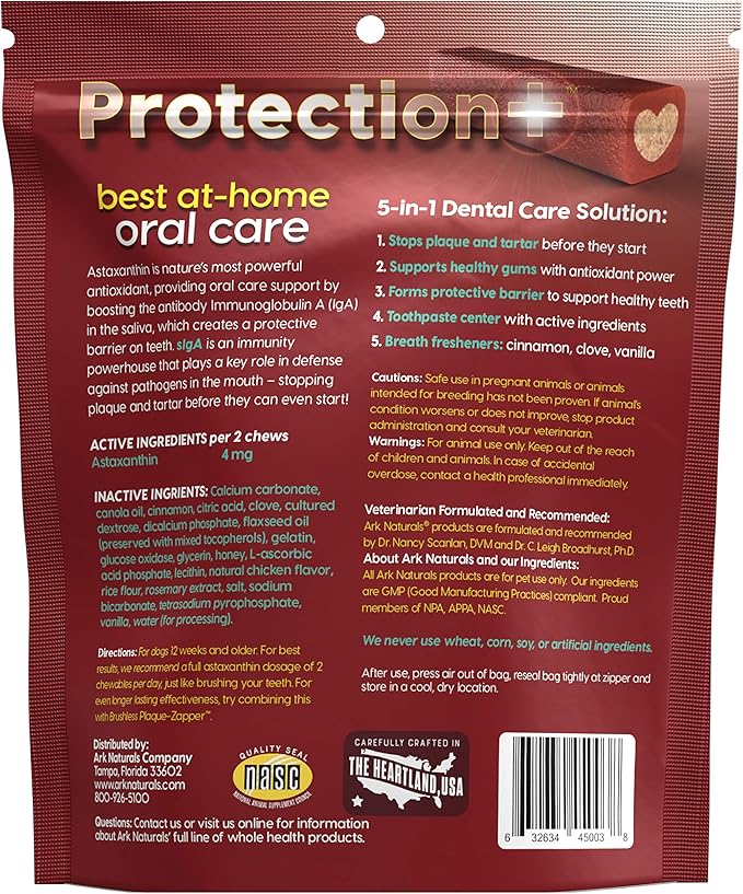 Ark Naturals Protection+ Brushless Toothpaste – Large Breeds, 18oz Bag – Dog Dental Chew with Toothpaste Center – Prevent Plaque & Tartar and Freshen Breath with Dental Chews for Dogs-PawvioPets