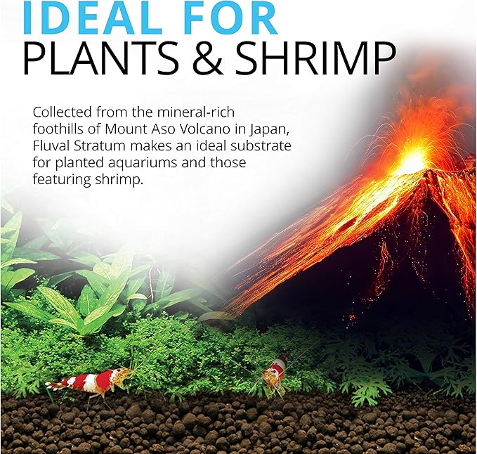 Fluval 12694 Plant and Shrimp Stratum for Freshwater Fish Tanks, 8.8 lbs. – Aquarium Substrate for Strong Plant Growth, Supports Neutral to Slightly Acidic pH-PawvioPets