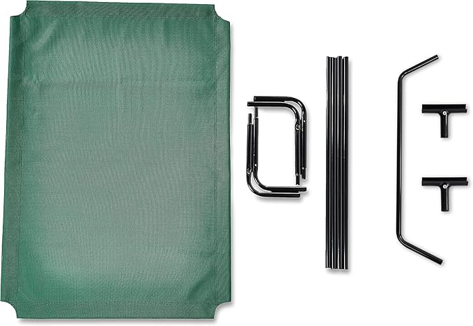 Amazon Basics Cooling Breathable Elevated Dog Bed with Durable Metal Frame, for Large Dogs, X-Large, 60 x 37 x 9 Inch, Green-PawvioPets