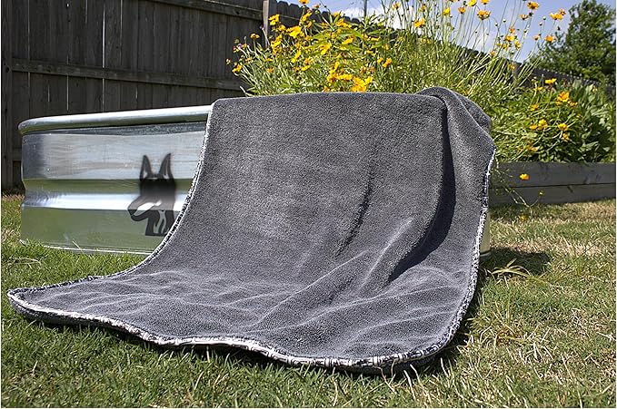 Devil Dog Premium Pet Drying Towel, Ultra-Soft, Highly Absorbent Microfiber Bath Towel for Dogs, Cats, and Other Animals - Gray, Small 16" x 24" 1200GSM 80% 20% Blend-PawvioPets