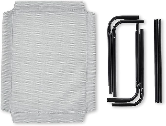 Amazon Basics Cooling Breathable Elevated Dog Bed with Metal Frame for Small Dogs, 36 x 22 x 7.5 Inch, Grey-PawvioPets