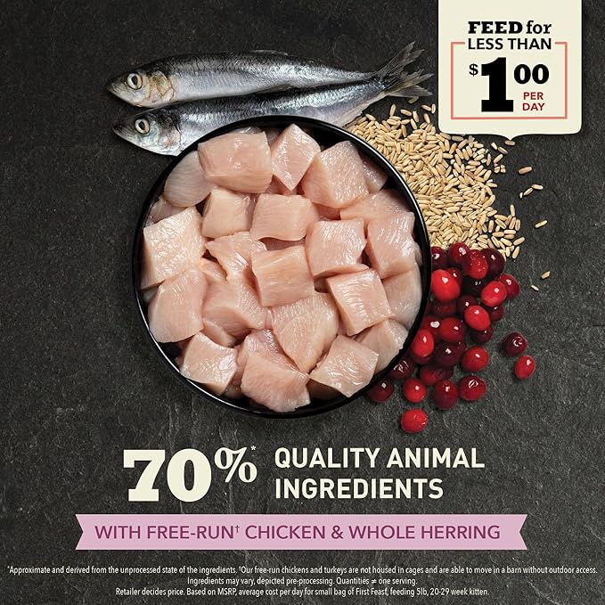 ACANA Dry Cat Food for Kittens, First Feast, Free Run Chicken and Whole Herring, 4lb-PawvioPets