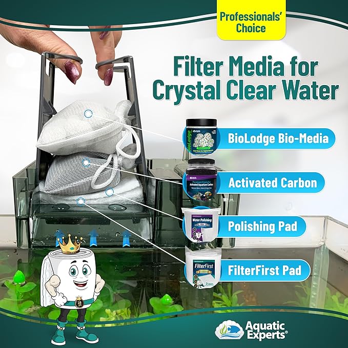 Aquatic Experts Aquarium Filter Floss for Fish Tank Filters - FilterFirst Aquarium Filter Pad - Media Roll for Crystal Clear Water, 3/4" - 1" Thick (18 Inch Wide, 24 Feet Long)-PawvioPets