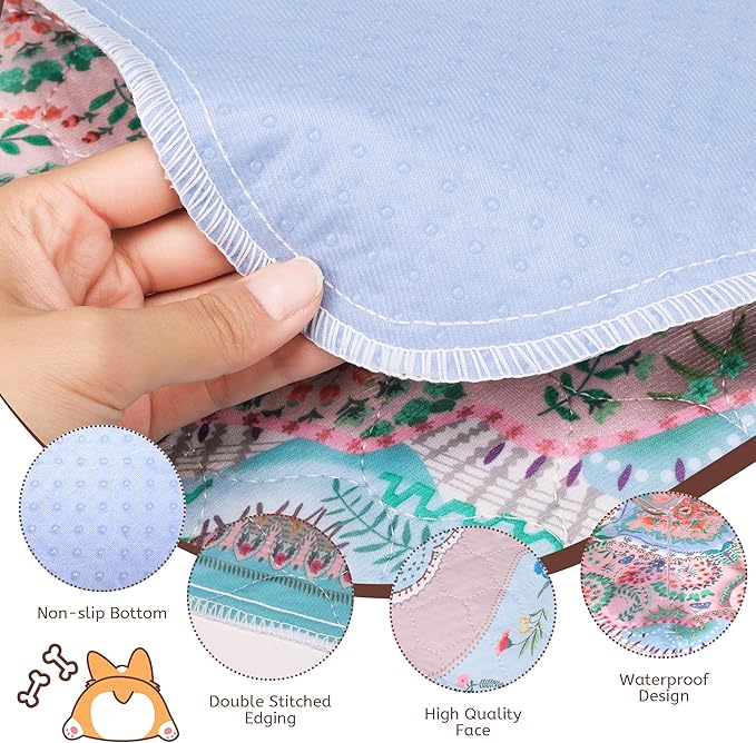 Aitmexcn Washable Pee Pads for Dogs, Large 2 Pack Reusable Puppy Pads Pet Training Pads, Super Absorb Dog Mats, Whelping Pad, Non-Slip Protects Against Urine Leakage-48 x 48"-PawvioPets