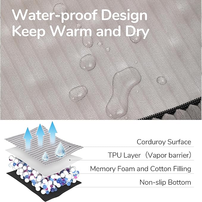 FUKUMARU Dog Couch Bed, Corduroy Cozy Cat Bed for Indoor Cats with Washable Cover, Supportive Waterproof Dog Beds Sofa for Small Dogs and Large Cats Cute, 28inch, Medium, Light Grey-PawvioPets