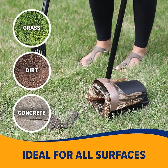 Arm & Hammer Dog Pooper Scooper Swivel Bin & Rake, Poop Scoop for Dogs, Black (2 Heavy Duty Scented Waste Bags Included)-PawvioPets