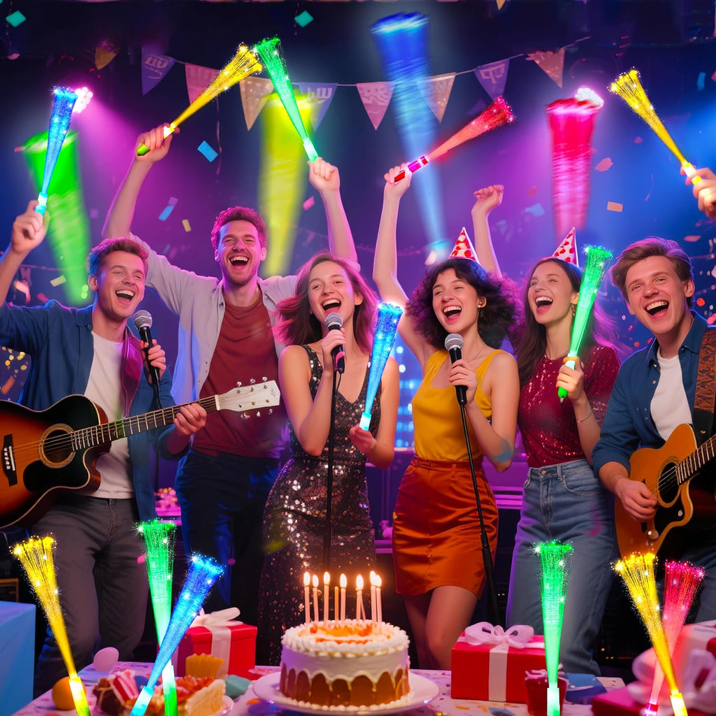 OceanWings Glow Fiber Optic Wands,Halloween Glow Sticks Bulk Party Pack,Glow in the dark Party Supplies Favor Flashing Light Up Sticks for Birthday Holiday Party Wedding Halloween Christmas(100)