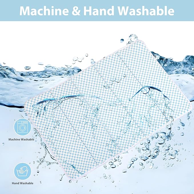 Dog Cooling Mat for Small Dogs - 24x18 Orthopedic Memory Foam Pet Pad for Summer, QMAX>0.5, Washable Premium Comfort Crate Pad for Your Furry Companion, Blue-PawvioPets