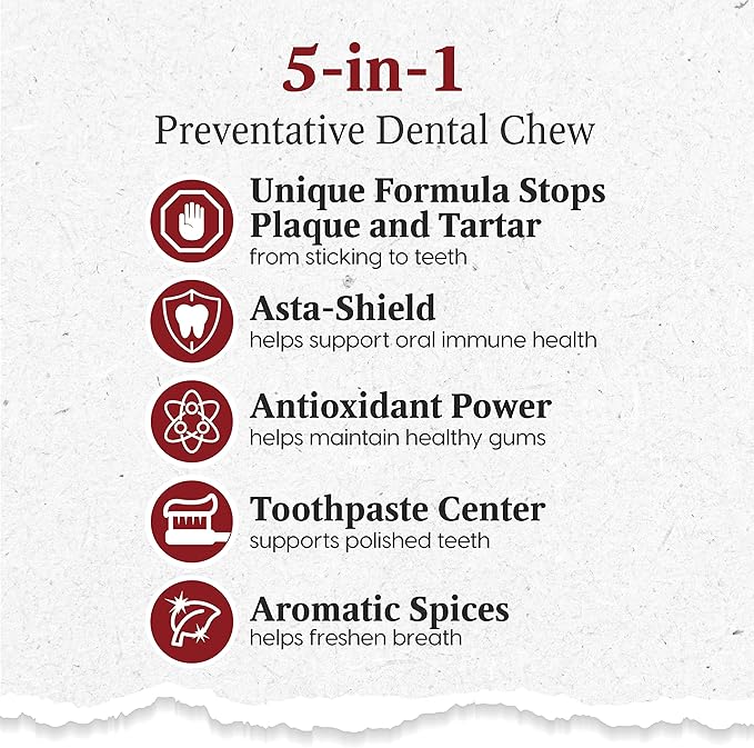 Ark Naturals Protection+ Brushless Toothpaste – Large Breeds, 18oz Bag – Dog Dental Chew with Toothpaste Center – Prevent Plaque & Tartar and Freshen Breath with Dental Chews for Dogs-PawvioPets