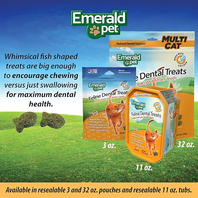 Feline Dental Treats — Tasty and Crunchy Cat Dental Treats Grain Free — Natural Dental Treats to Clean Cat Teeth, Freshen Cat Breath, and Reduce Plaque and Tartar Buildup — Chicken Treats, 3 oz-PawvioPets