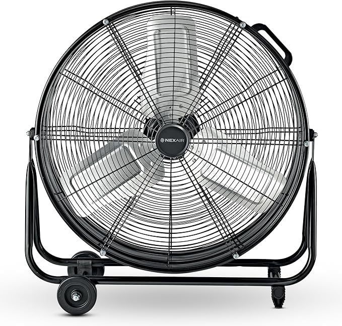 24 Inch High-Velocity Industrial Metal Drum Fan 8,800 CFM, 3-Speed Heavy Duty Floor Fan, 360-Degree Tilt for Commercial, Warehouse, Workshops, Garage, Factory, and Basement with Extreme Power-PawvioPets