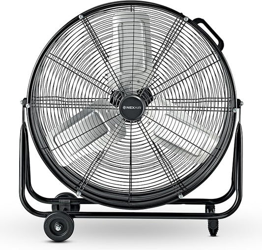24 Inch High-Velocity Industrial Metal Drum Fan 8,800 CFM, 3-Speed Heavy Duty Floor Fan, 360-Degree Tilt for Commercial, Warehouse, Workshops, Garage, Factory, and Basement with Extreme Power-PawvioPets