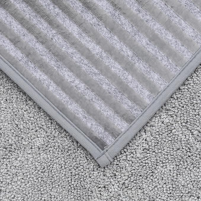 COSY HOMEER Edging Stair Treads Non-Slip Corner Indoor Stair Runners for Wooden Steps,Landing Slip Resistant Stair Rugs for Kids and Dogs, 100% Polyester TPE Backing,Grey,20"X32"-PawvioPets