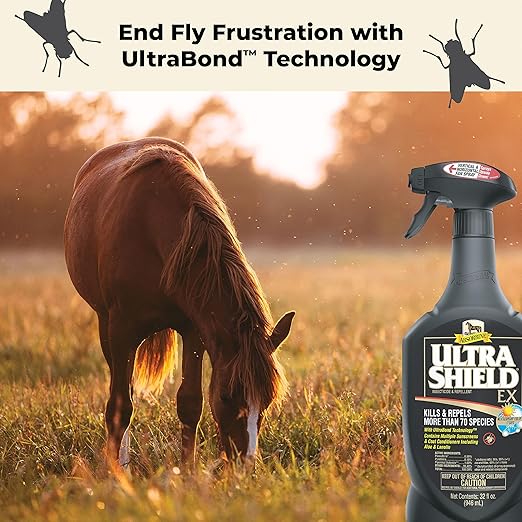 Absorbine UltraShield EX 32oz Sprayer Insecticide, Kills & Repels Flies, Mosquitoes, Ticks, Fleas, Lice, Use on Horses, Dogs, Premises-PawvioPets
