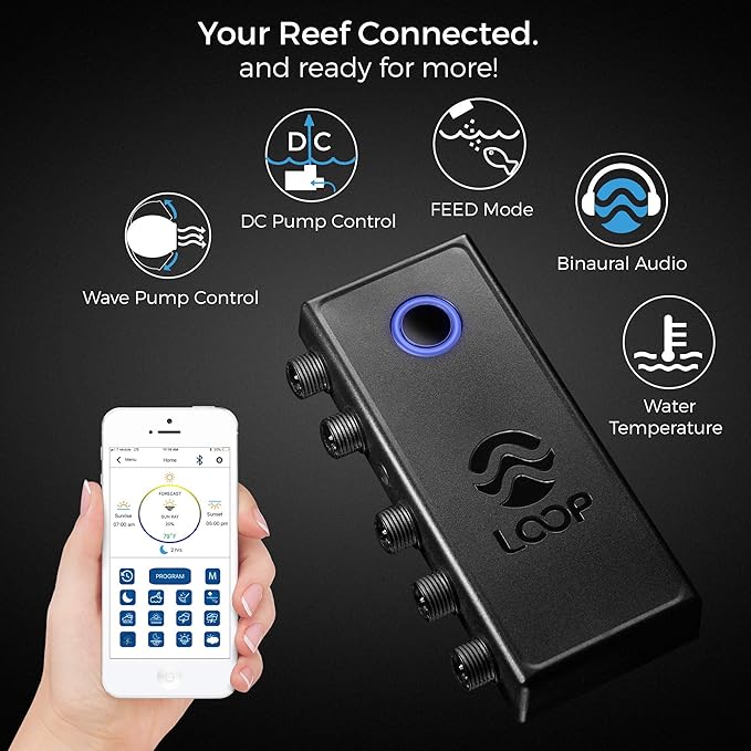 CURRENT USA 24-36" Inch Orbit Marine IC Loop LED Saltwater Reef Marine Aquarium Light with Bluetooth App Control | Wireless Lighting & eFlux Wave Pump Control for Fish Tank (4205)-PawvioPets