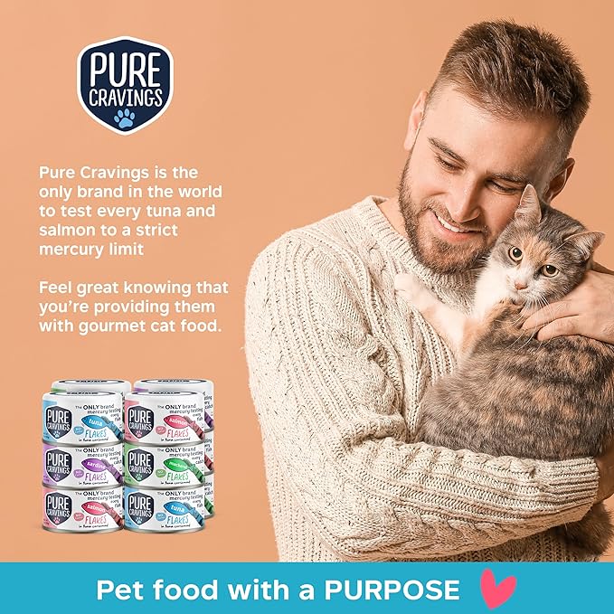 Flakes in Tuna Consommé, Canned Wet Cat Food Soup, 100% Mercury-Tested, Moist Can Fish, Grain-Free Protein, Non-GMO, 3oz, Variety Pack 3X Tuna, 3X Salmon, 3X Sardine, 3X Mackerel-PawvioPets